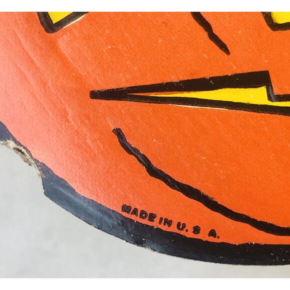 Vintage Halloween H E Luhrs Scarecrow Pumpkin Jack O’Lantern Cardboard Decor USA - Picture 11 of 12